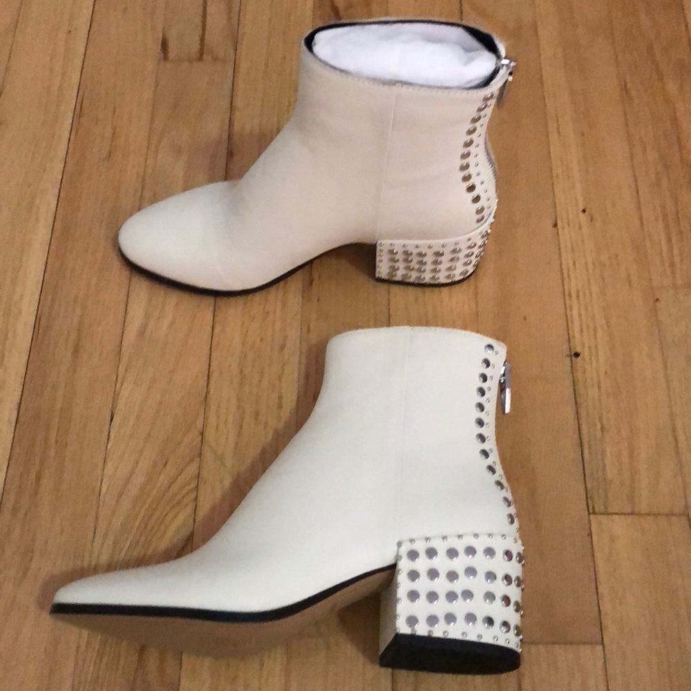 White studded boots